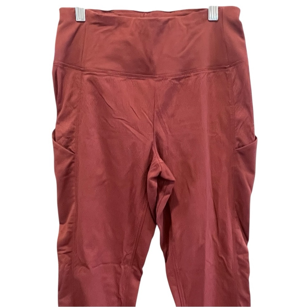 ATHLETA Trekkie Hybrid Crop Tight Pants High Rise Leggings Cognac Brown Size 4 - Picture 3 of 16